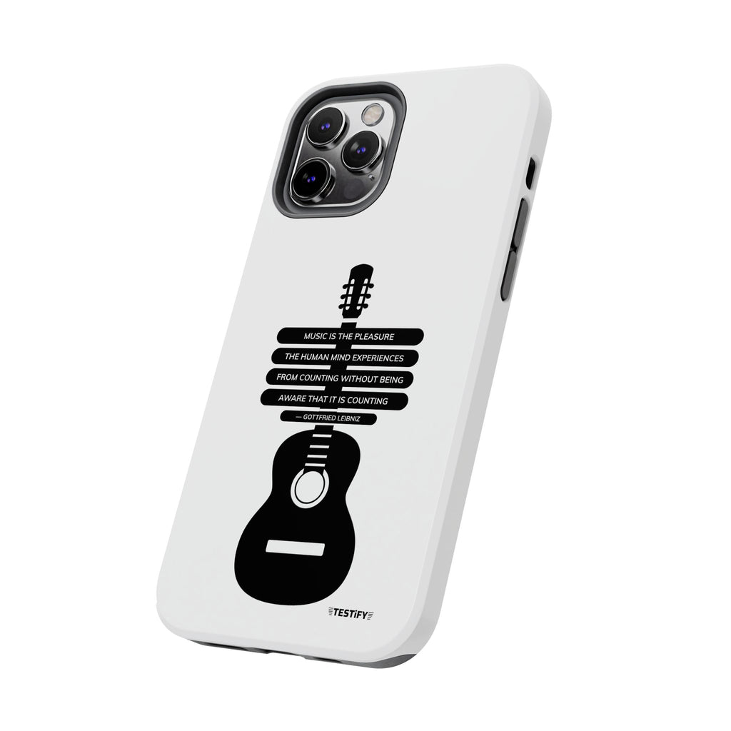 Guitar Quote Tough Phone Case — "Music is the Pleasure" Acoustic Design