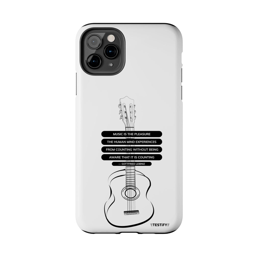 Acoustic Guitar Quote Tough Phone Case — “Music is the Pleasure” Protective Phone Cover