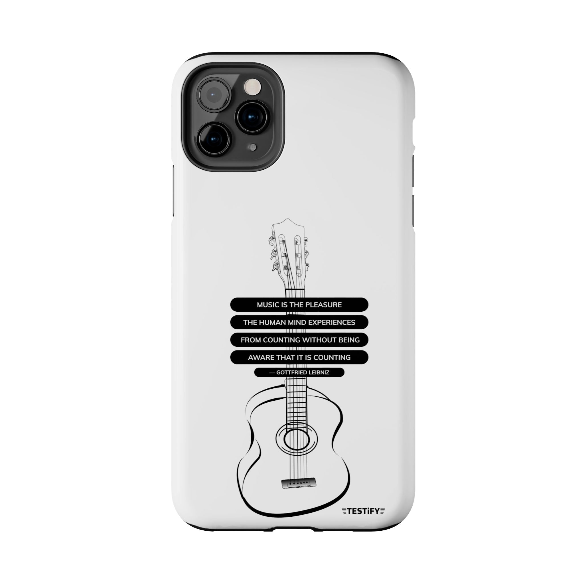 Acoustic Guitar Quote Tough Phone Case — “Music is the Pleasure” Protective Phone Cover