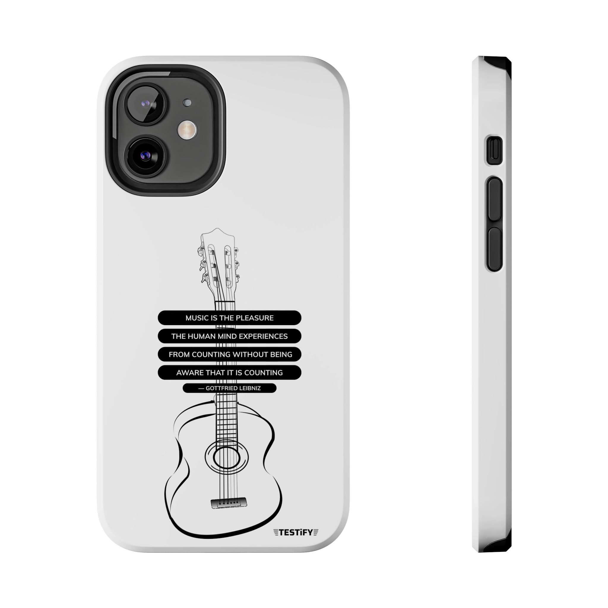 Acoustic Guitar Quote Tough Phone Case — “Music is the Pleasure” Protective Phone Cover