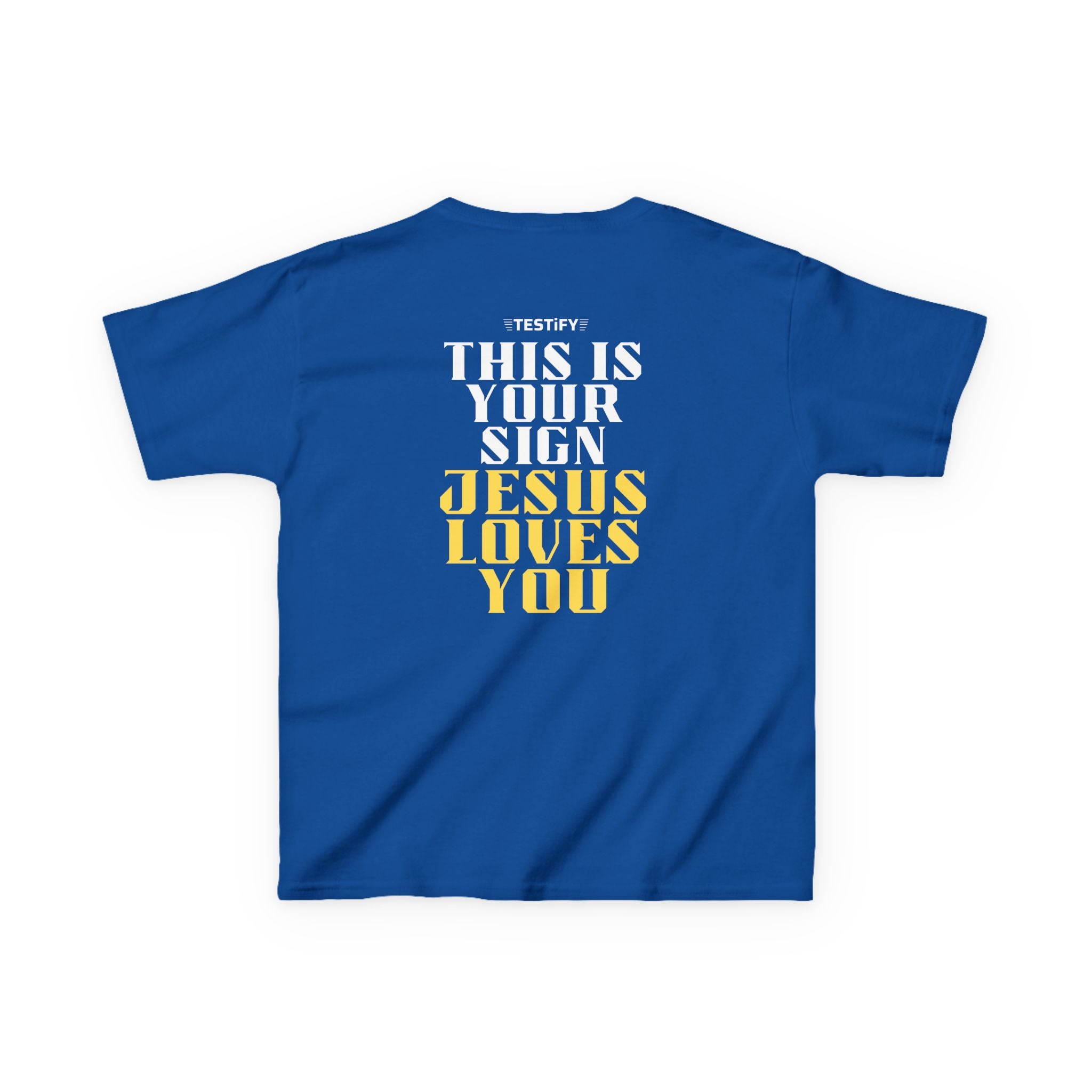 Kids T-Shirt — 'Jesus Loves You' Bright Yellow Faith Tee