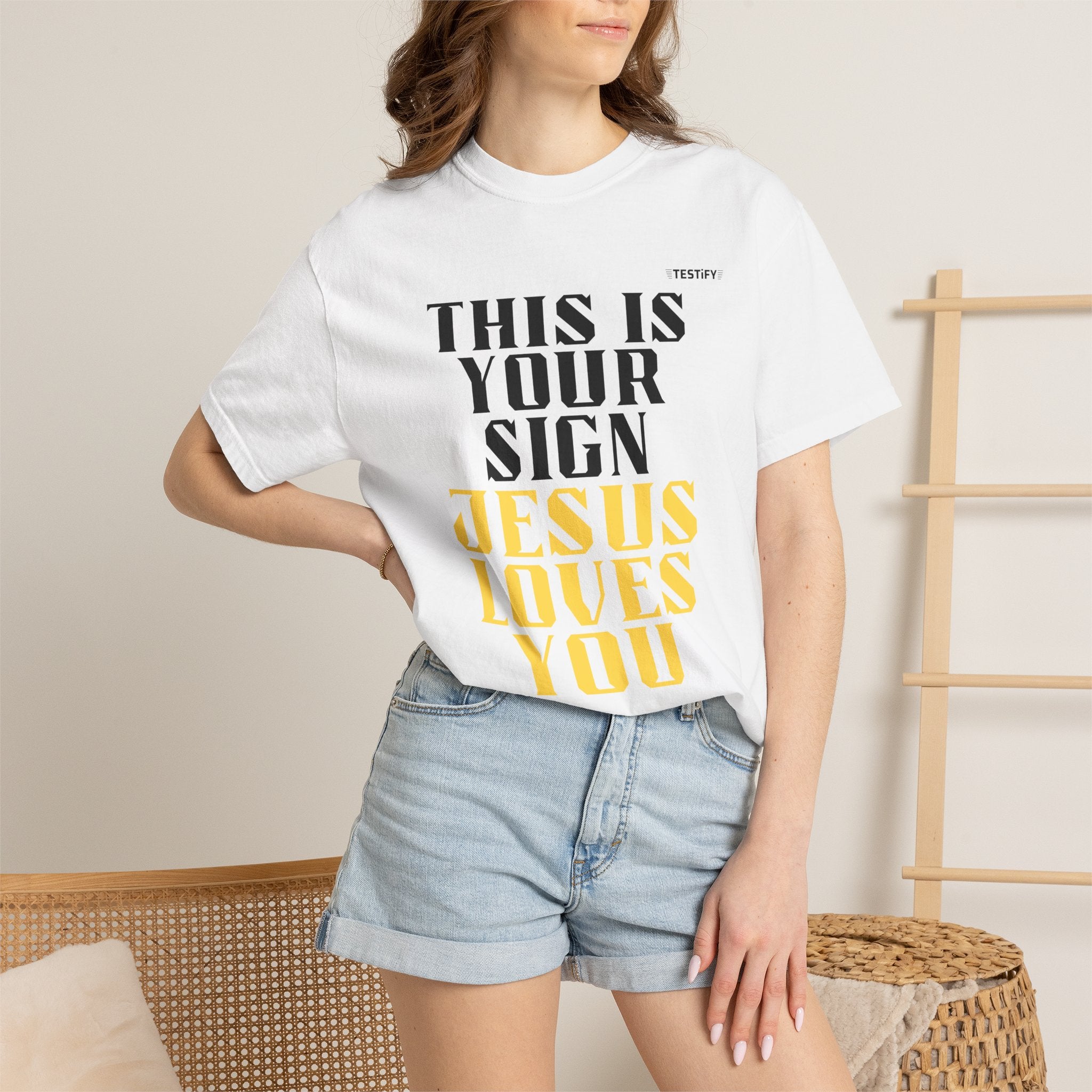 T-Shirt - "This Is Your Sign: Jesus Loves You" Inspirational Christian Tee
